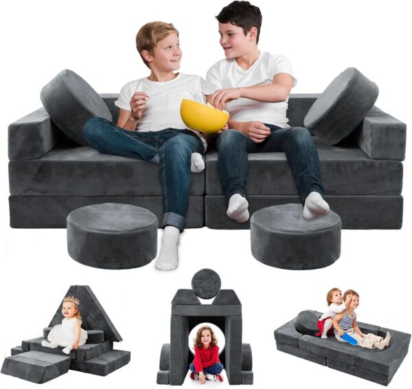 HOMFINE 16-Piece Modular Kids Play Couch - Image 5