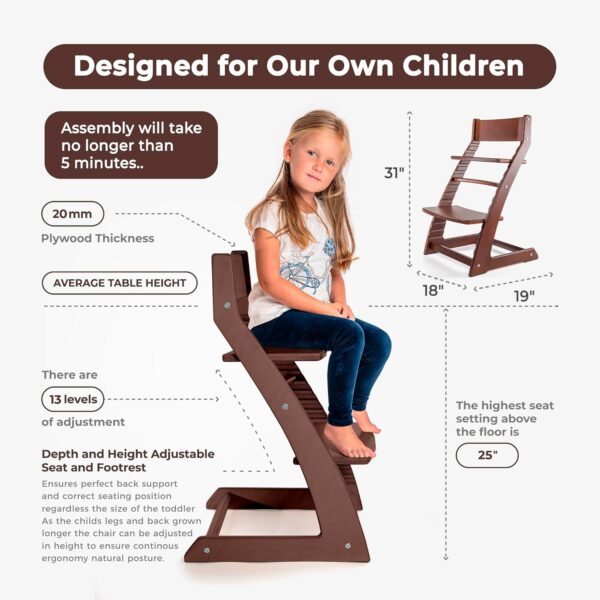 FORNEL Wooden High Chair for Babies and Toddlers - Image 5