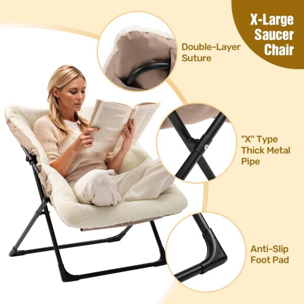 HollyHOME X-Large Saucer Chair – Comfy, Cozy, and Stylish Folding Lounge Chair - Image 4