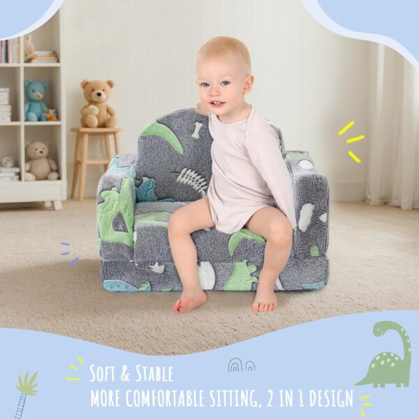 Thick & Comfy 2-in-1 Toddler Chair and Couch - Image 3