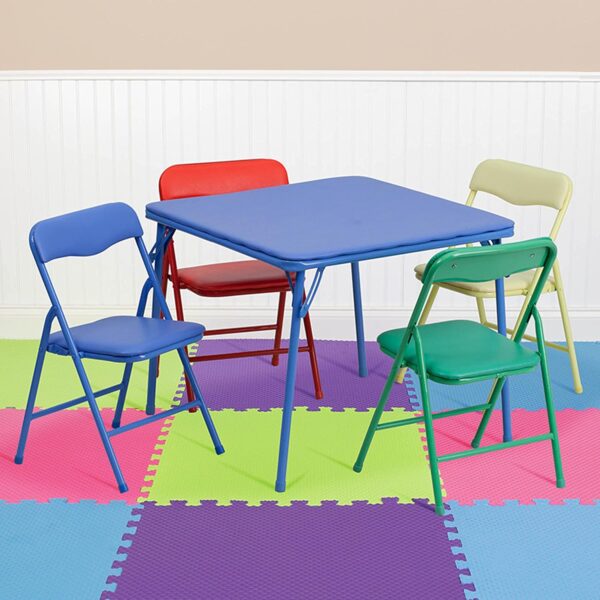 Flash Furniture Mindy Kids 5-Piece Folding Table and Chairs Set - Image 6