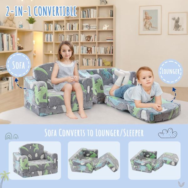 Thick & Comfy 2-in-1 Toddler Chair and Couch - Image 5